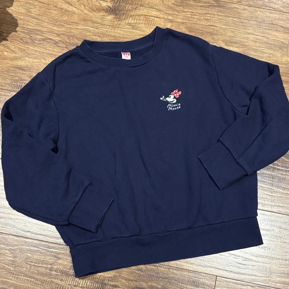 Uniqlo Navy Blue Kids Minnie Mouse crewneck Sweater size 11-12